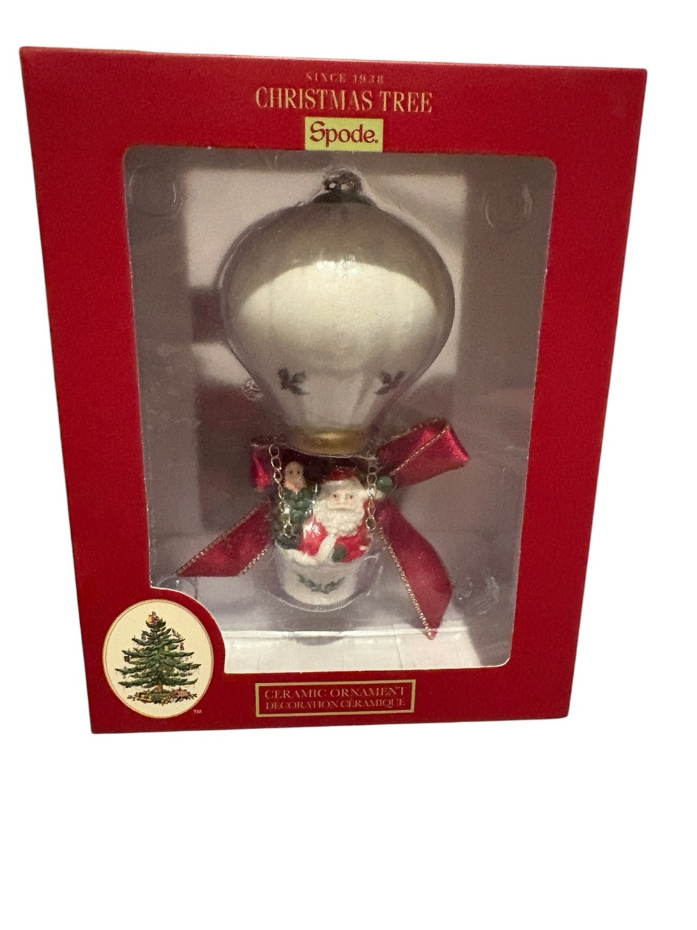 Spode Christmas Tree Hot Air Balloon Ornament- NEW